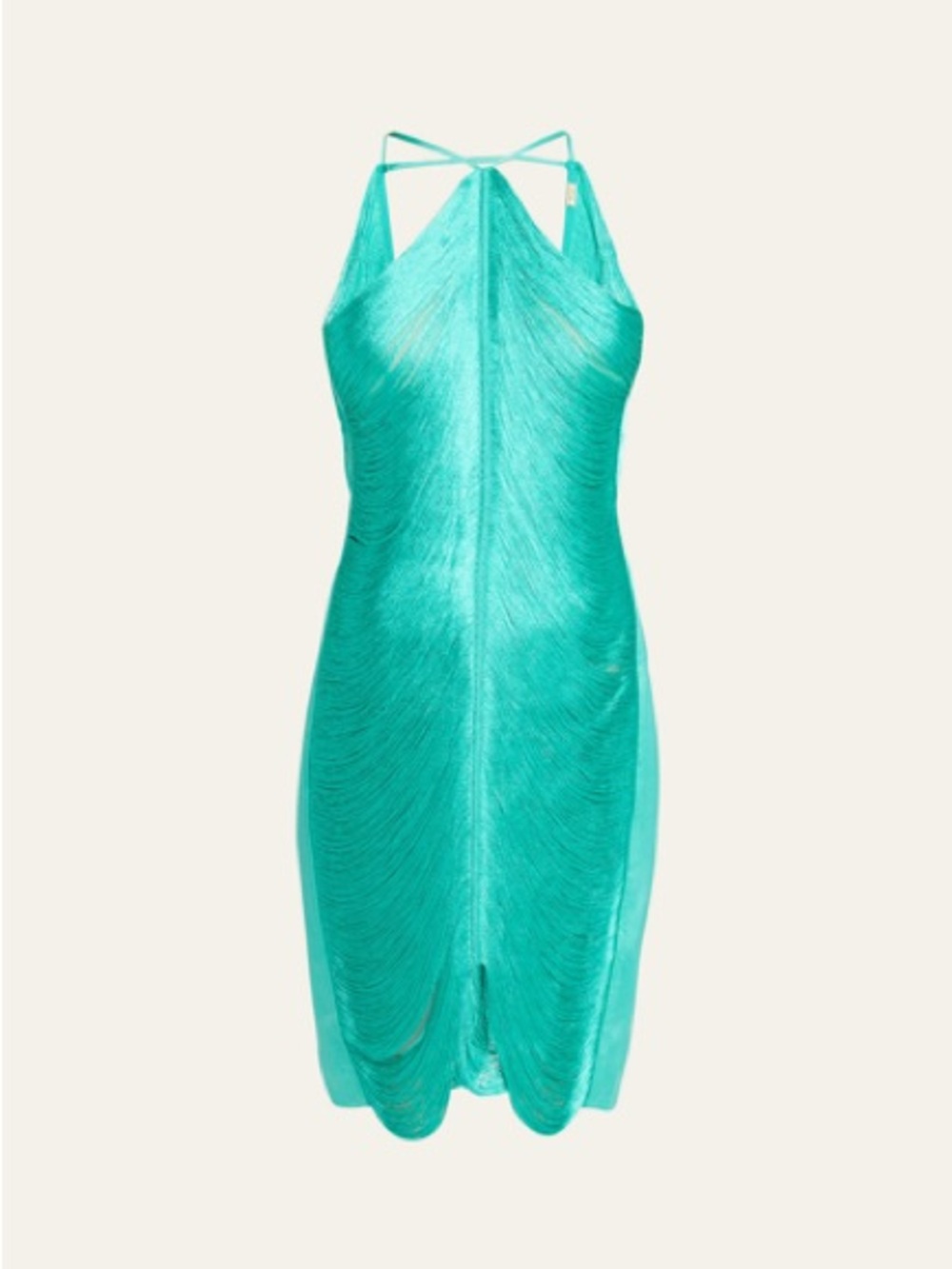 Cult Gaia Turquoise green Mara silk fringe mini dress in XS - Picture 6 of 10